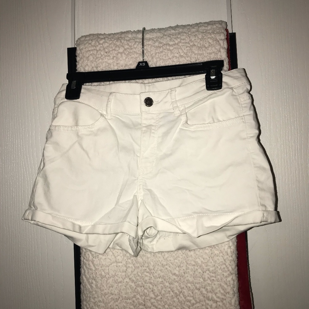 White Soft Jean Shorts